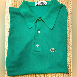 Vintage Izod Lacoste Boy’s Large‎ Short Sleeve Green Knit Polo